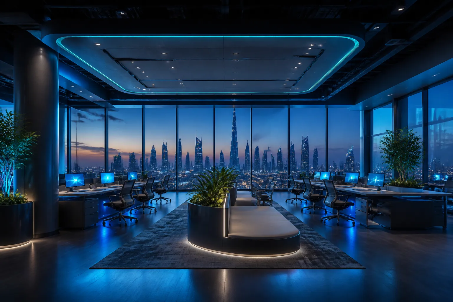 Modern UAE office with high-speed business internet connectivity