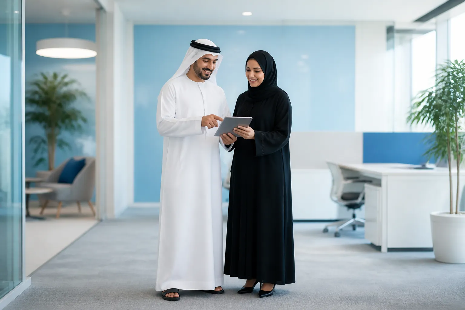 ConnectWise UAE consultants reviewing internet plans for a client
